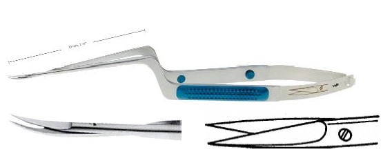 Сенсешн мікроножиці гострі/гострі багнетовидні вигнуті 70/195 мм